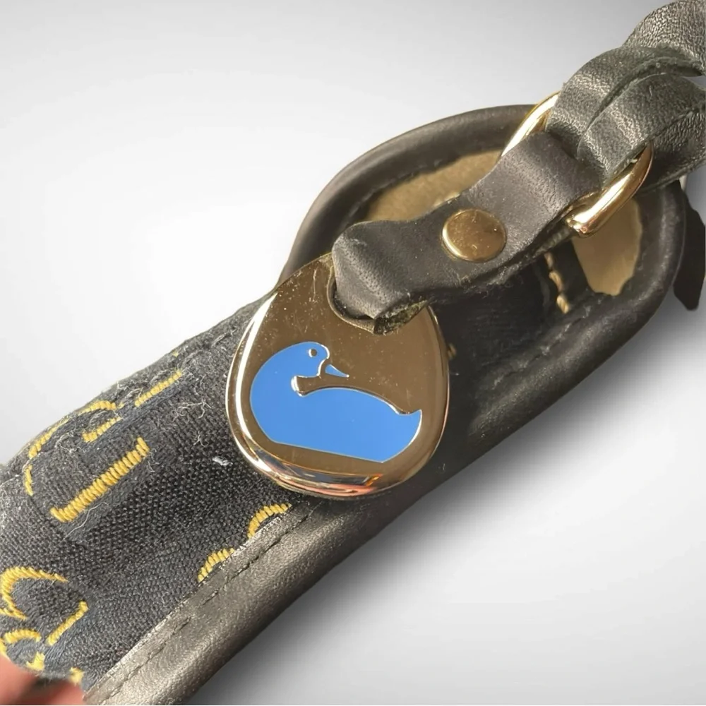 DOONEY & BOURKE 🪢 1975 SIGNATURE COLLINS FLAP CLUTCH IN BLACK & YELLOW - Picture 5 of 14